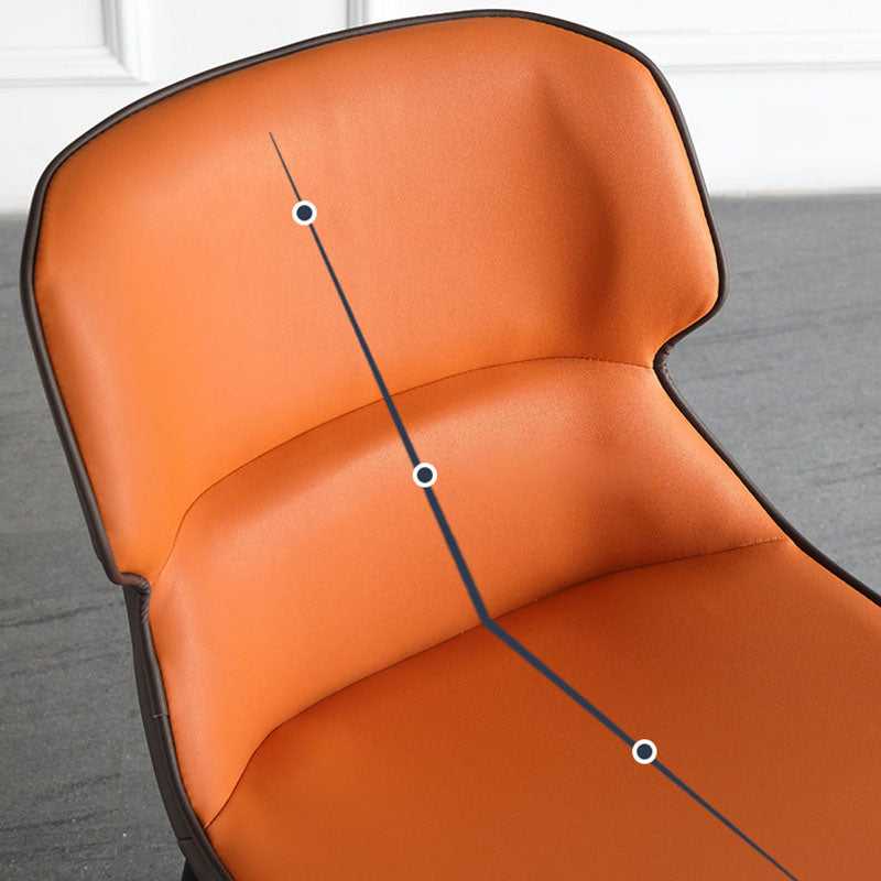 Contemporary Wingback Side Chairs Leather Dining Side Chair for Kitchen