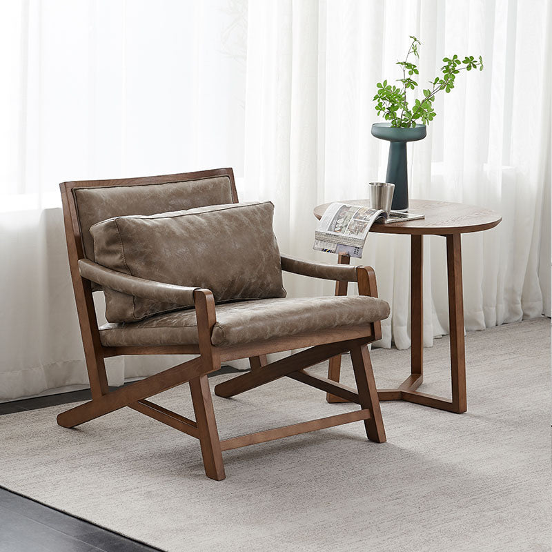 Traditional Style Kitchen Dining Chair Dining Arm Side Chair with Wooden Legs