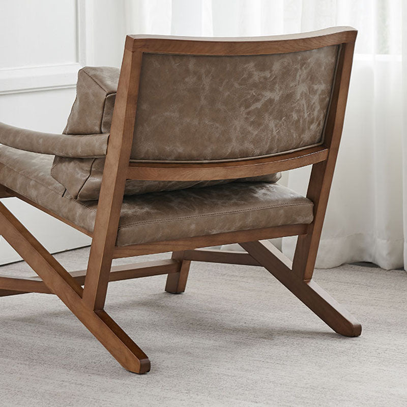 Traditional Style Kitchen Dining Chair Dining Arm Side Chair with Wooden Legs