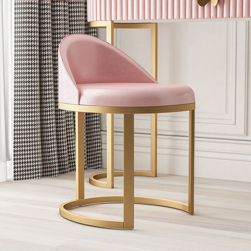 Glam Metal Dining Room Chair Armless Upholstered Dining Chairs for Restaurant Use