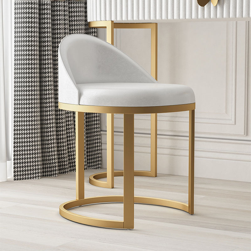 Glam Metal Dining Room Chair Armless Upholstered Dining Chairs for Restaurant Use