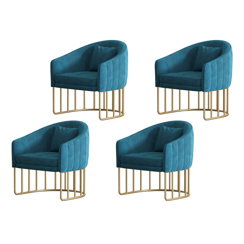 Glam Metal Dining Room Chair Velvet Armless Dining Chairs for Home Use