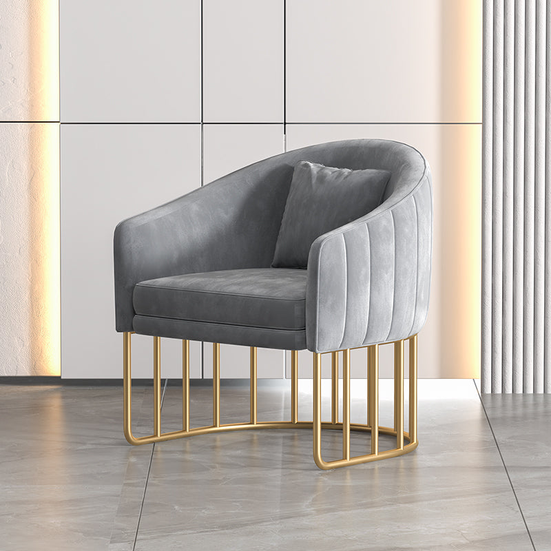 Glam Metal Dining Room Chair Velvet Armless Dining Chairs for Home Use