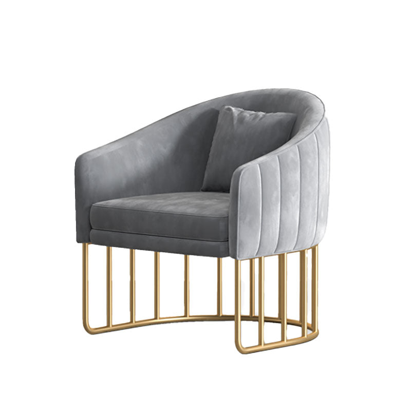 Glam Metal Dining Room Chair Velvet Armless Dining Chairs for Home Use