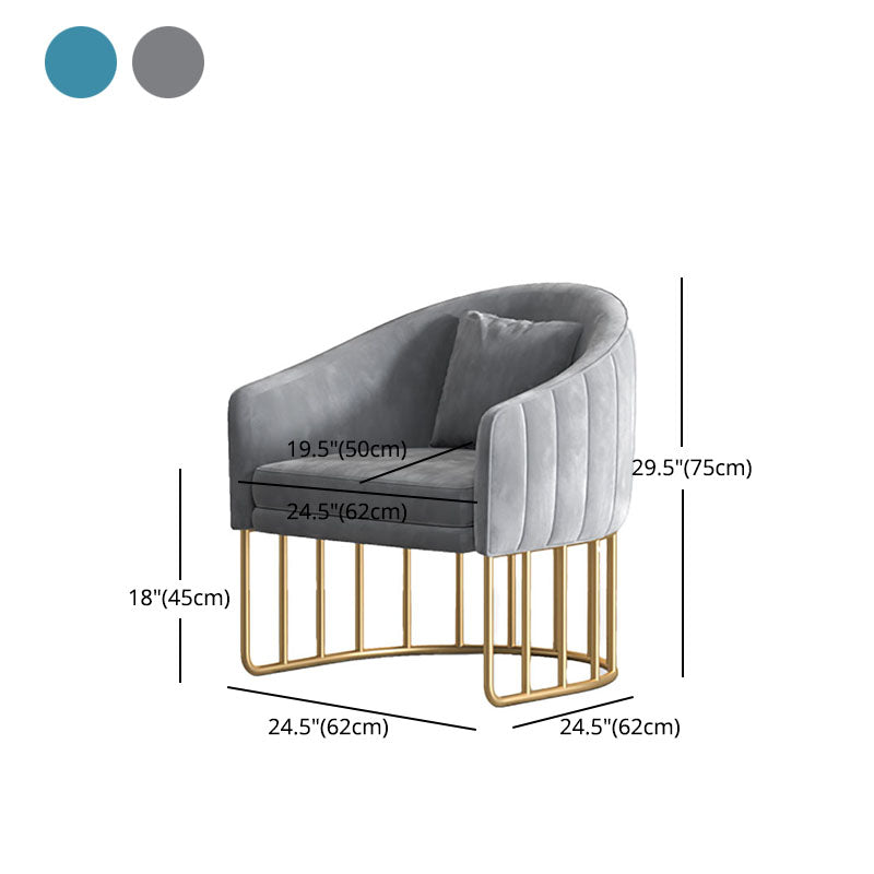 Glam Metal Dining Room Chair Velvet Armless Dining Chairs for Home Use
