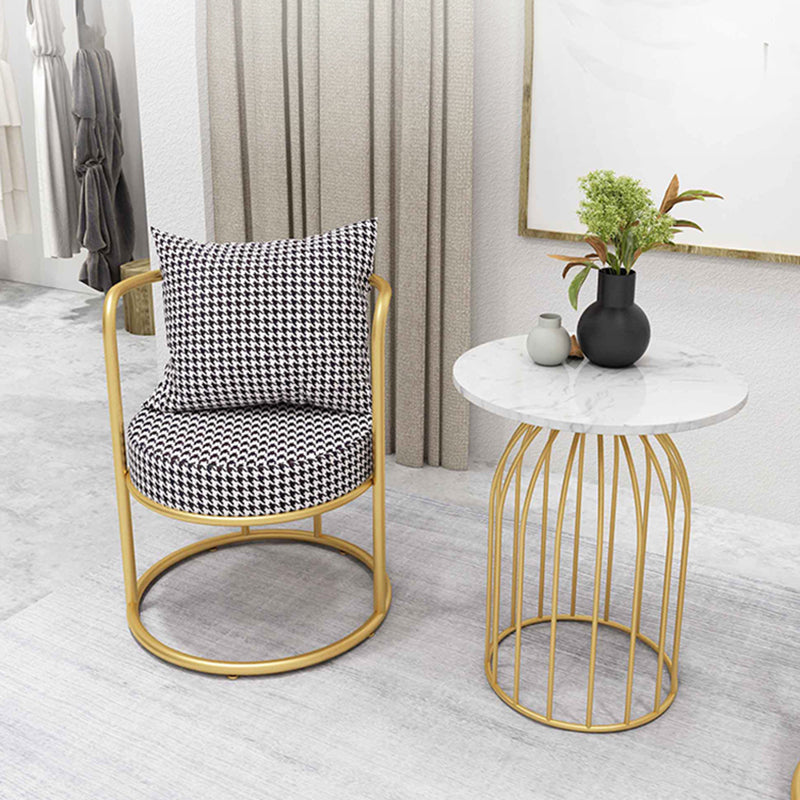 Glam Metal Dining Room Chair Open Back Dining Side Chair for Restaurant Use