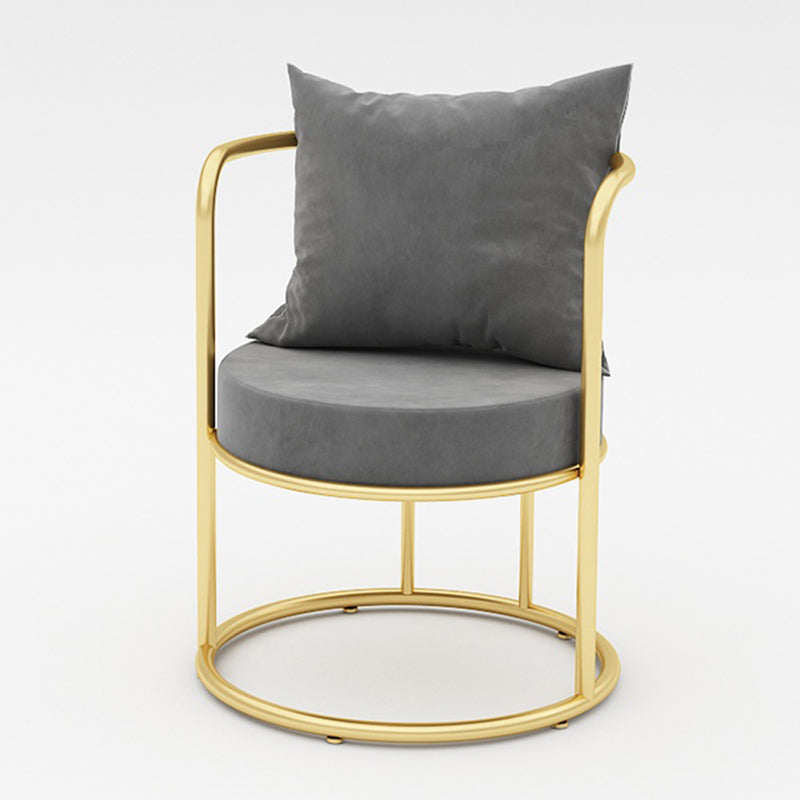 Glam Metal Dining Room Chair Open Back Dining Side Chair for Restaurant Use