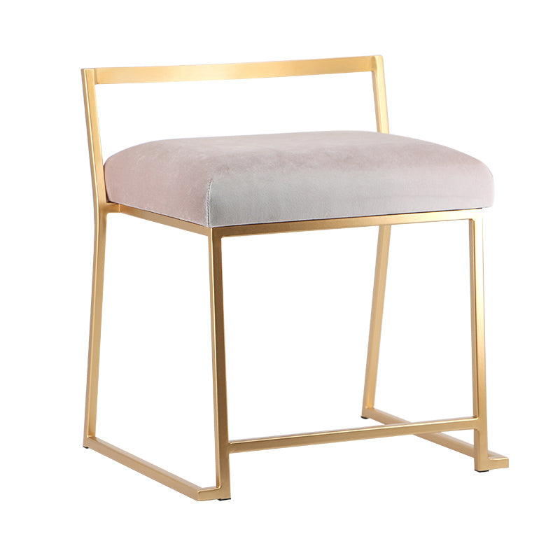 Glam Metal Dining Room Chair Armless Velvet Dining Side Chair for Restaurant Use