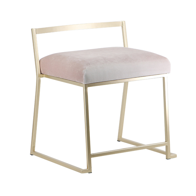 Glam Metal Dining Room Chair Armless Velvet Dining Side Chair for Restaurant Use