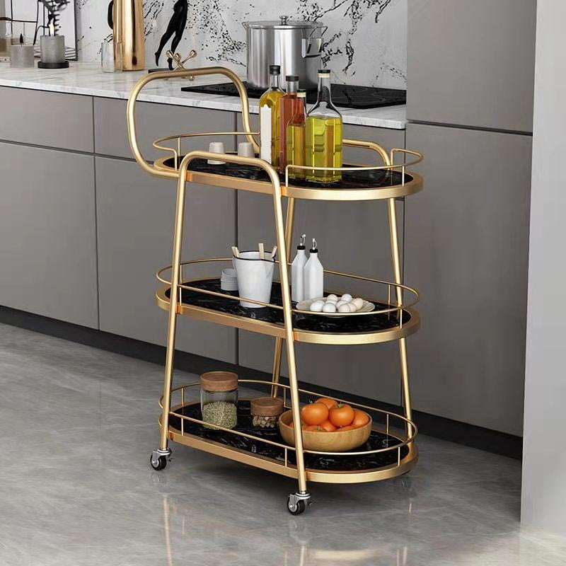 32.28"H Modern Rolling Prep Table Metal Prep Table for Home Use