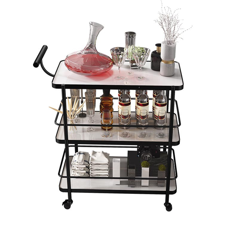 Modern 35.43"H Rolling Prep Table Rectangular Metal Prep Table