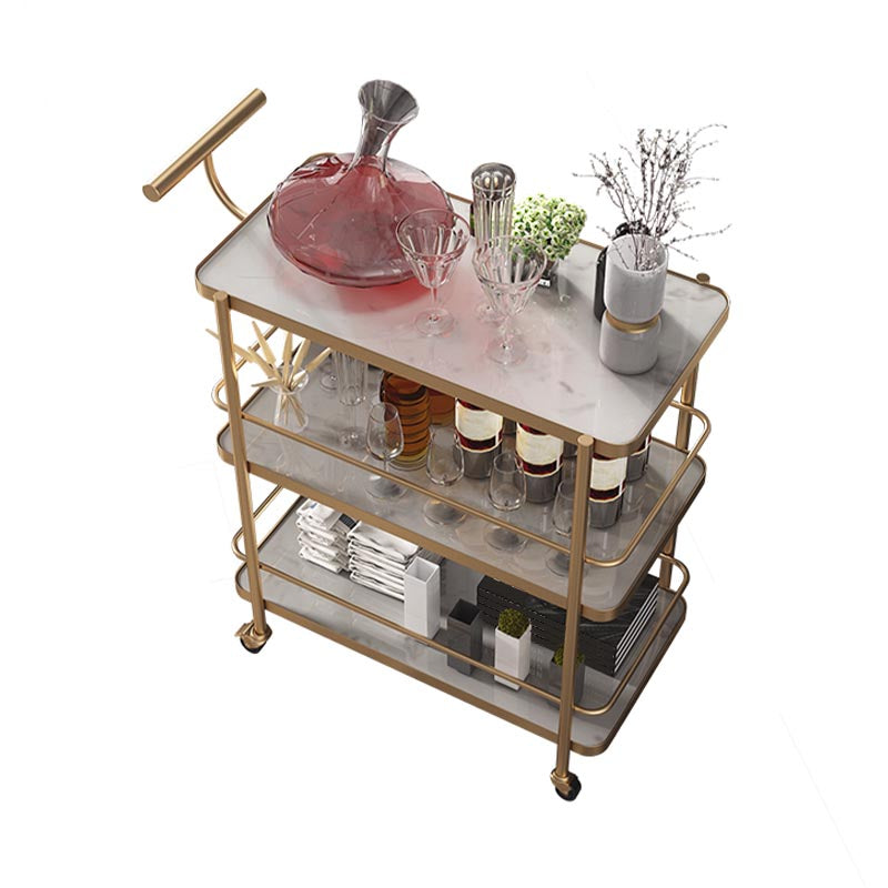 Modern 35.43"H Rolling Prep Table Rectangular Metal Prep Table