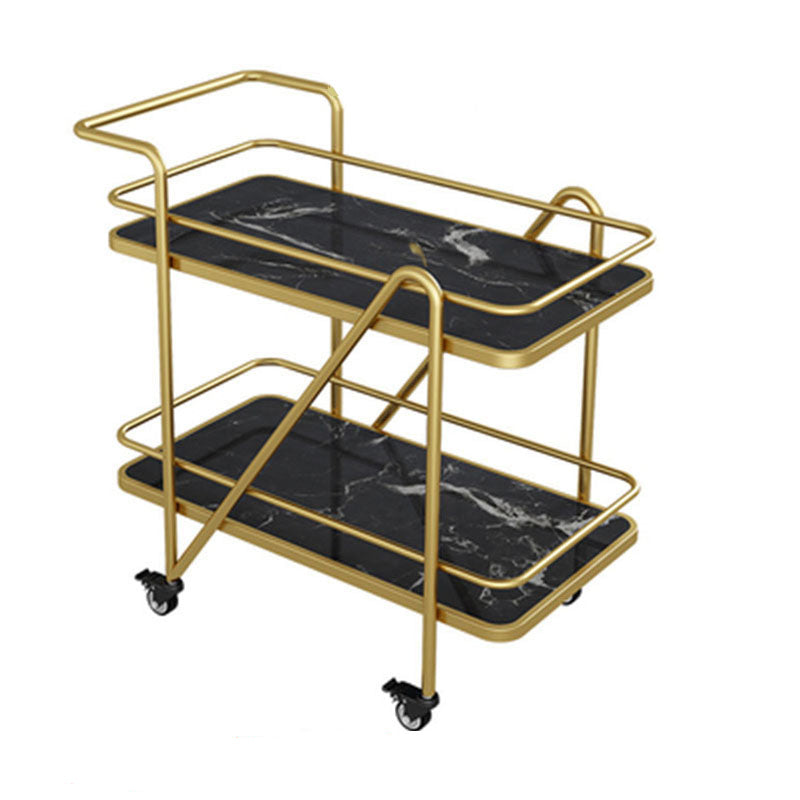 Contemporary Rolling Rectangular Prep Table Metal Prep Table for Home Use