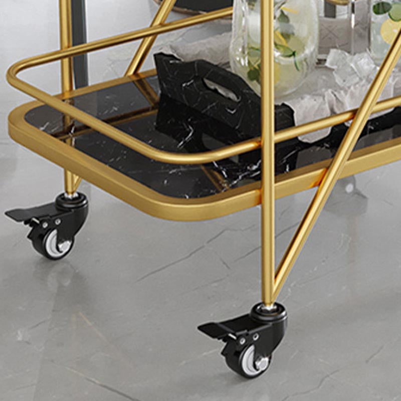 Rolling Modern Prep Table Metal Prep Table with Storage for Dining Room