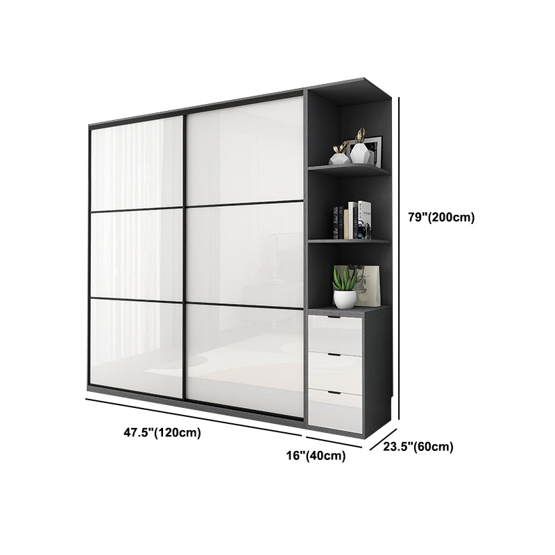 Sliding Engineered Wood Wardrobe Closet Modern Wardrobe Armoire