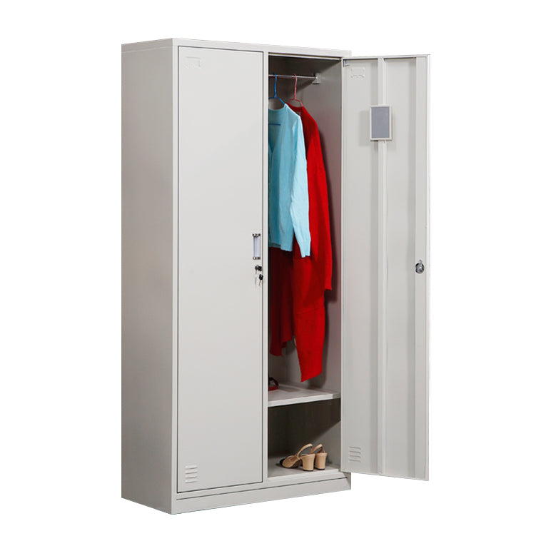 Modern & Contemporary Hinged Door Cabinet Gray Metal Storage Cabinet