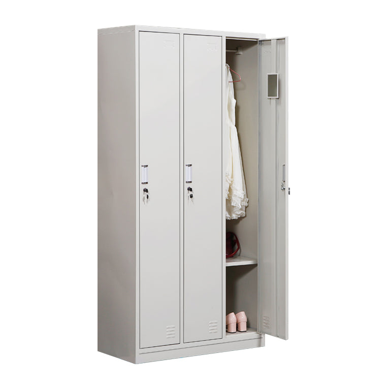 Modern & Contemporary Hinged Door Cabinet Gray Metal Storage Cabinet