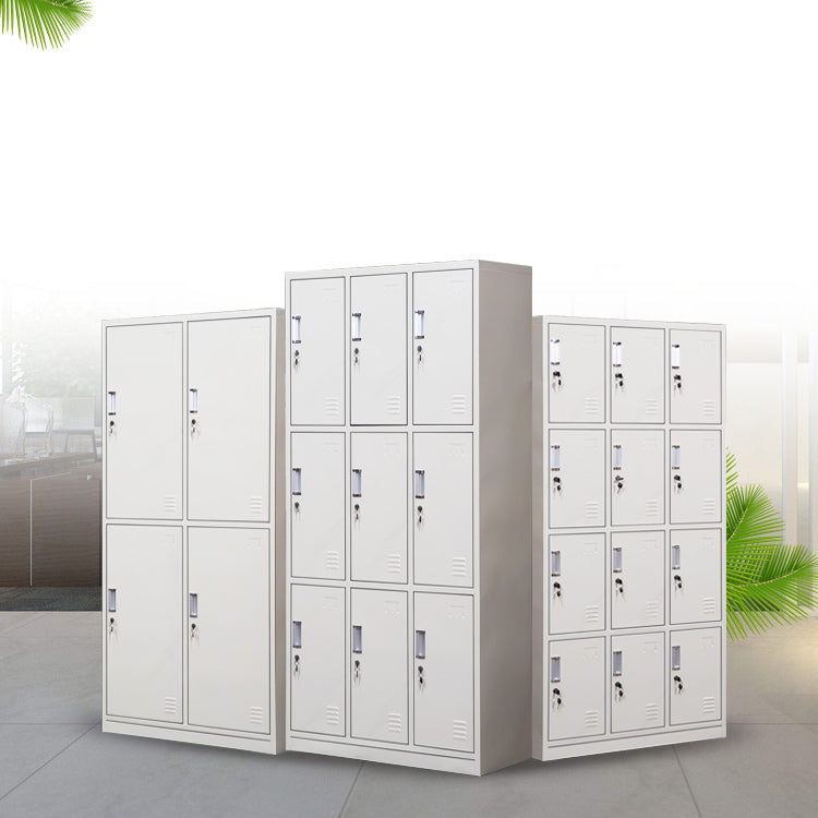 Modern & Contemporary Hinged Door Cabinet Gray Metal Storage Cabinet