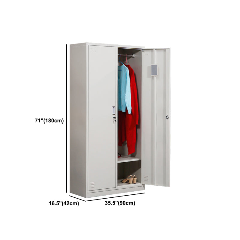 Modern & Contemporary Hinged Door Cabinet Gray Metal Storage Cabinet