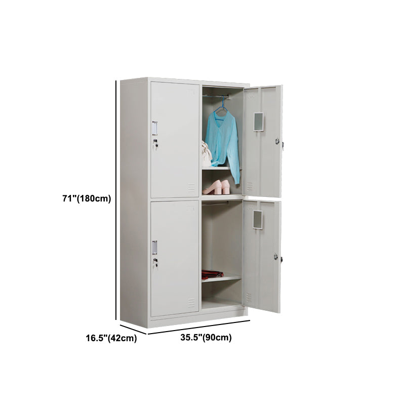 Modern & Contemporary Hinged Door Cabinet Gray Metal Storage Cabinet