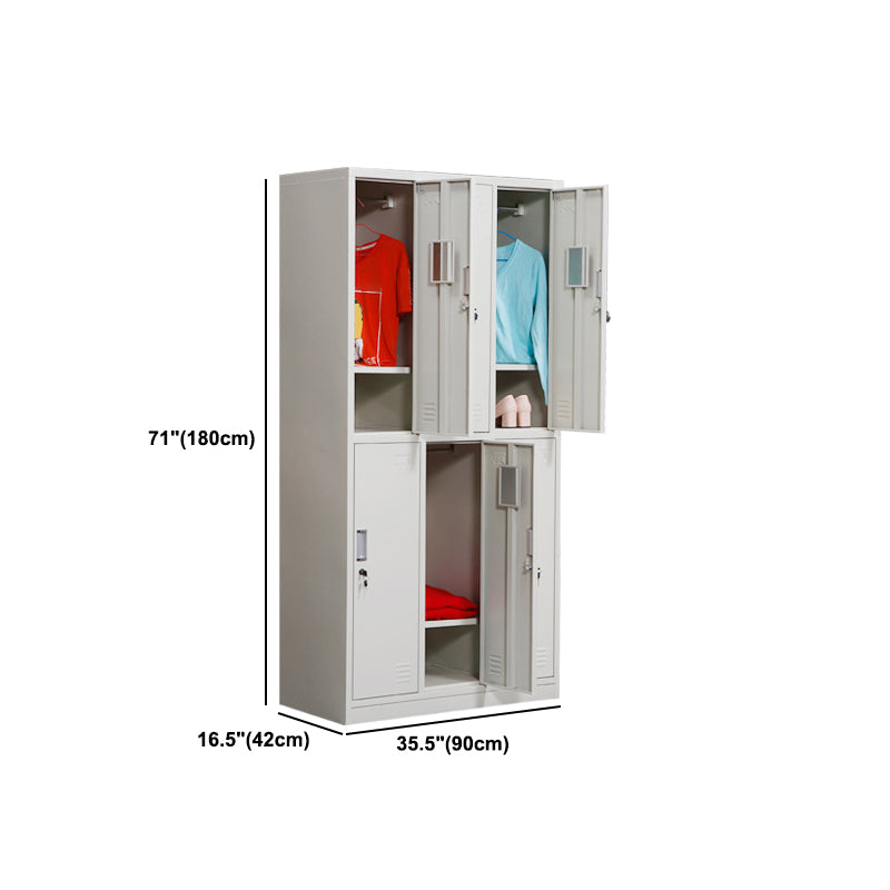 Modern & Contemporary Hinged Door Cabinet Gray Metal Storage Cabinet