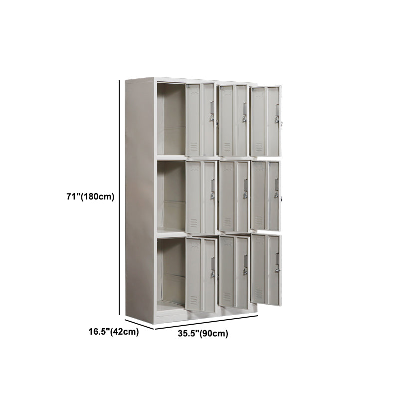Modern & Contemporary Hinged Door Cabinet Gray Metal Storage Cabinet