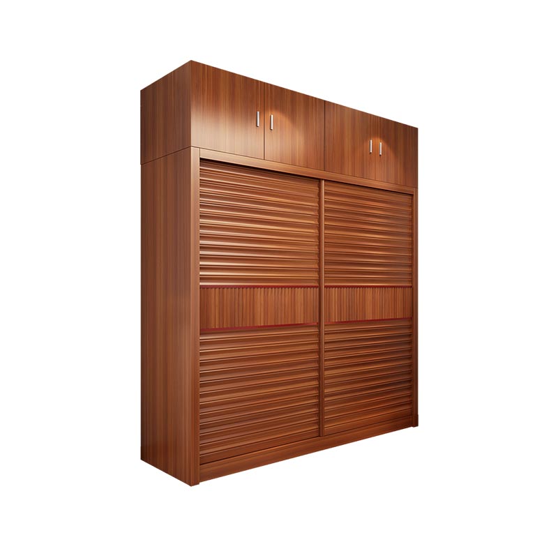 Brown Contemporary Wardrobe Armoire Engineered Wood Wardrobe Closet