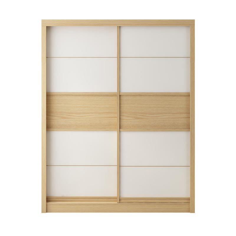 Modern Natural Wardrobe Armoire Engineered Wood Wardrobe with Drawer