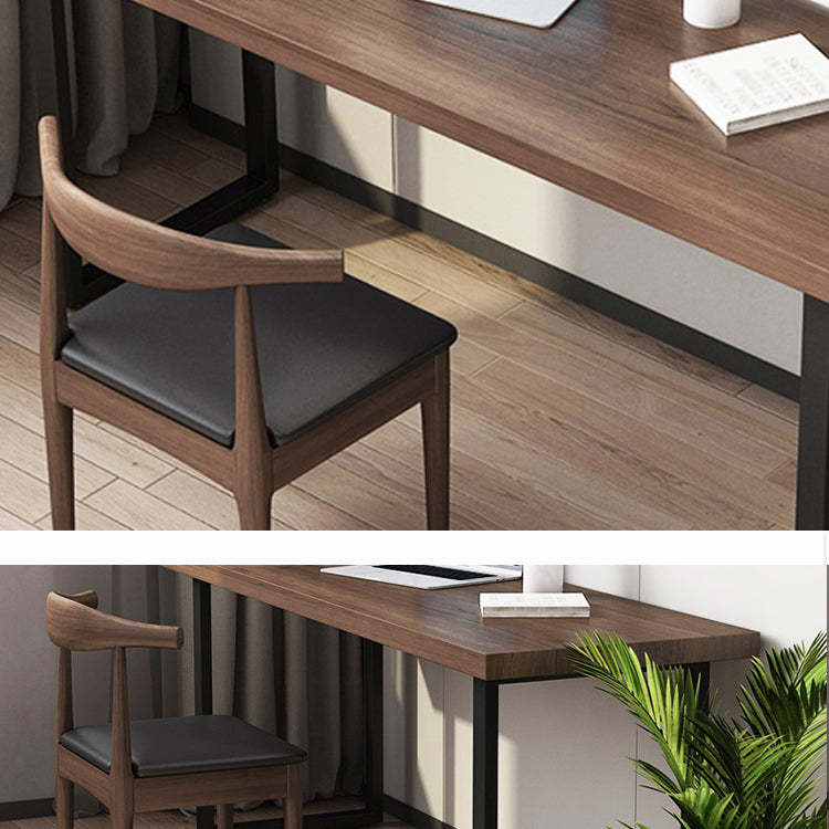 Industrial Style Office Desk Rectangle Solid Wood Desk with Sled Base for Home
