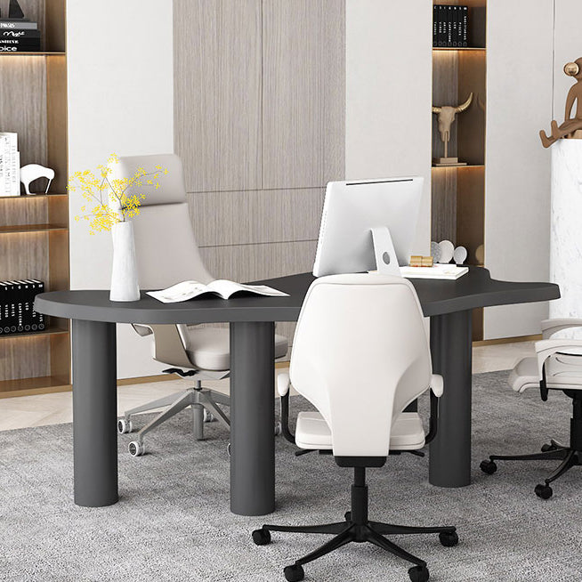 Solid Wood Meeting Table Home Office Free Form Industrial Writing Desk