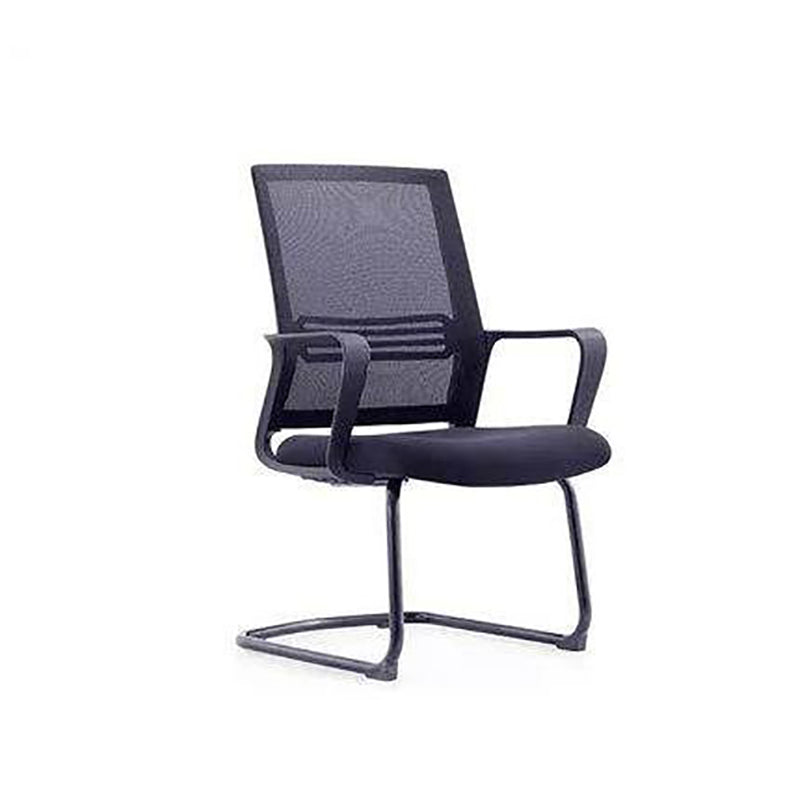 Mid Back Office Chair Fixed Arm Breathable Mesh Task Chair for Home and Office
