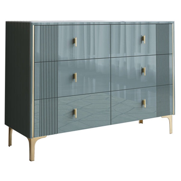 Glam Wood Chest with Stone Top Chest with Drawers for Bedroom
