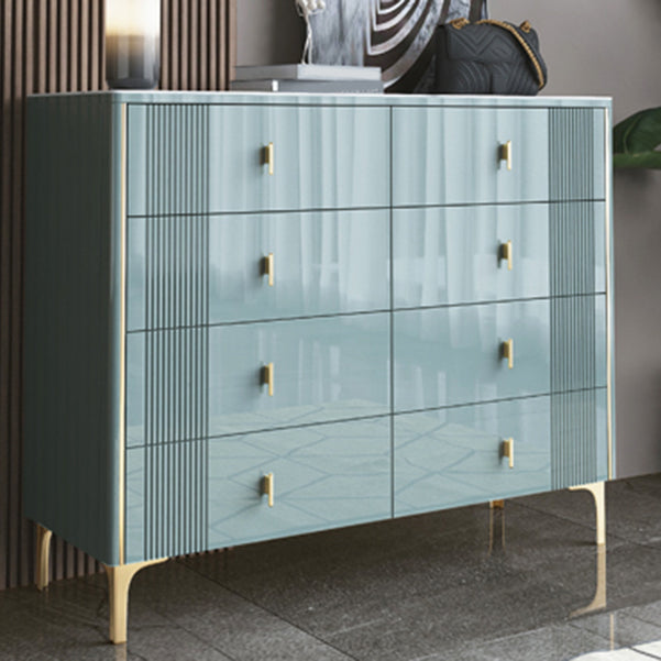 Glam Wood Chest with Stone Top Chest with Drawers for Bedroom