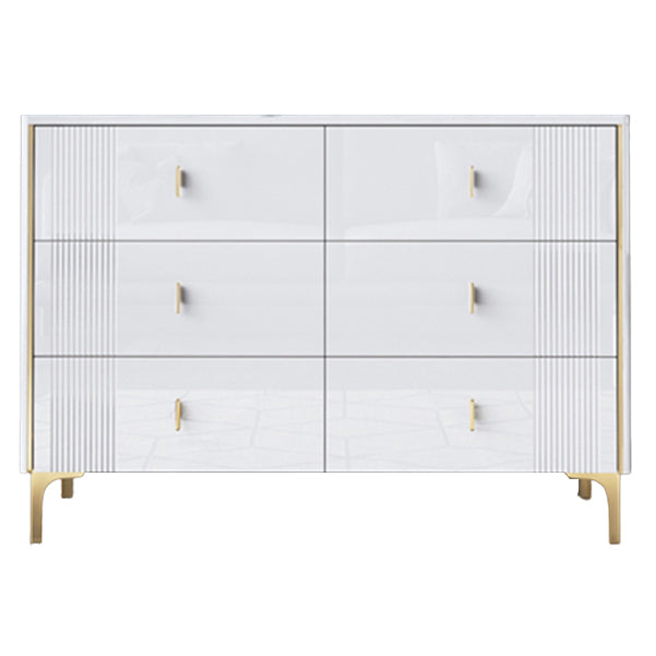 Glam Wood Chest with Stone Top Chest with Drawers for Bedroom