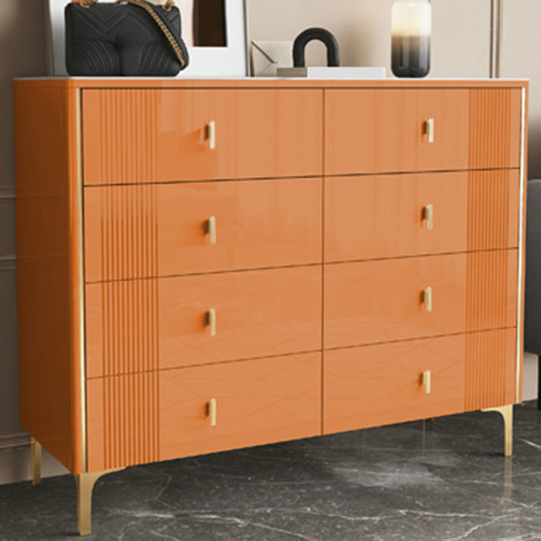 Glam Wood Chest with Stone Top Chest with Drawers for Bedroom