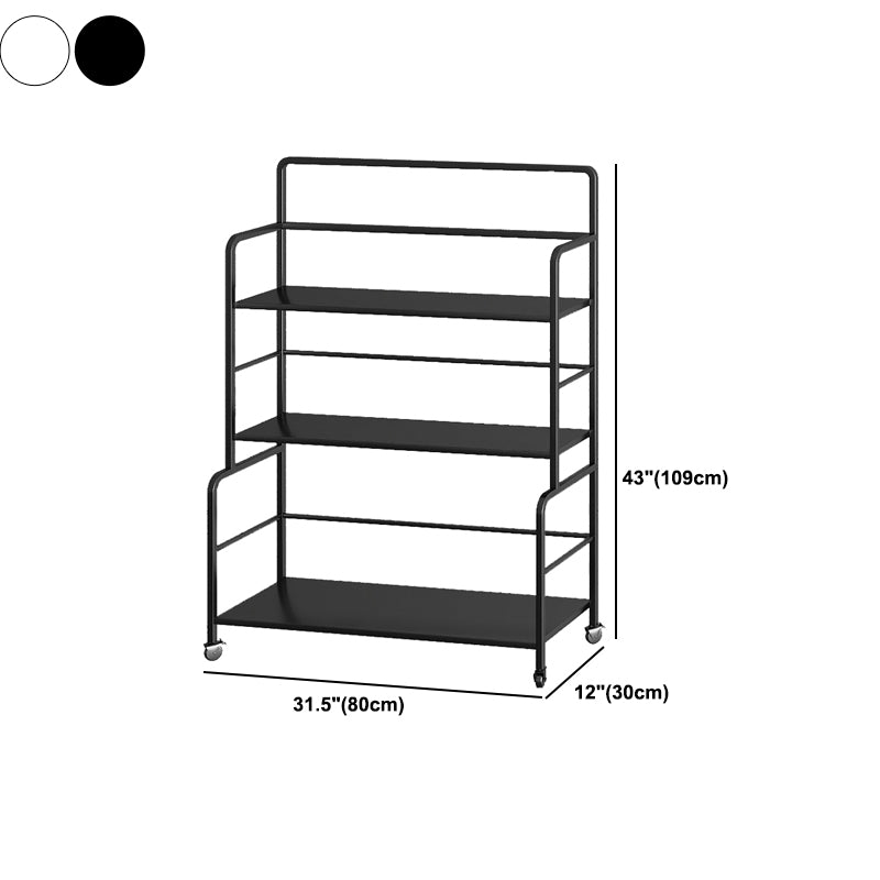 Etagere Iron Bookshelf Open Back Modern Bookcase With Rectangular Shelves