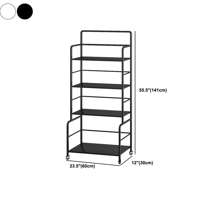 Etagere Iron Bookshelf Open Back Modern Bookcase With Rectangular Shelves