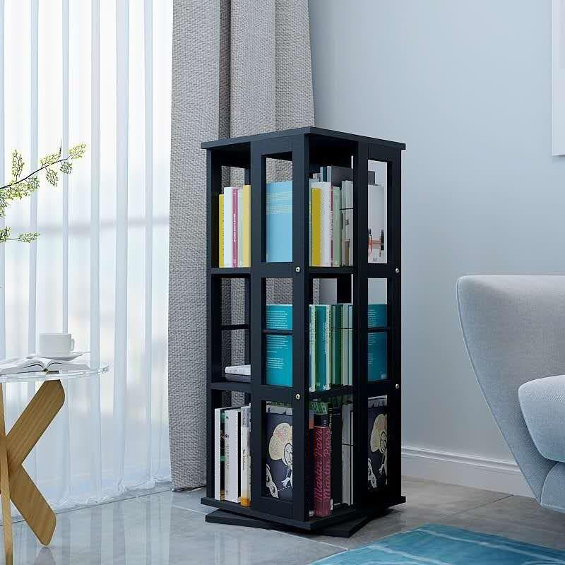 3/4/6-Shelf Contemporary Bookcase Metal Book Shelf Wooden Shelves for Living Room