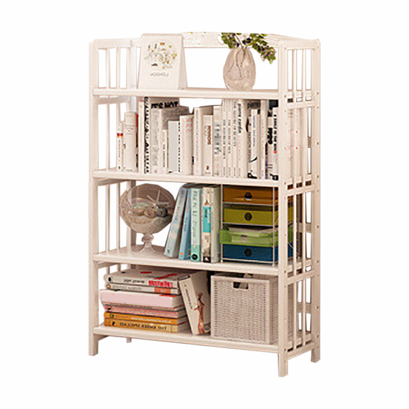 White Simple Open Back Bookshelf Adjustable Bookcase for Office