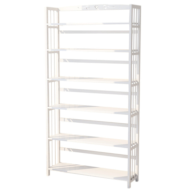 White Simple Open Back Bookshelf Adjustable Bookcase for Office