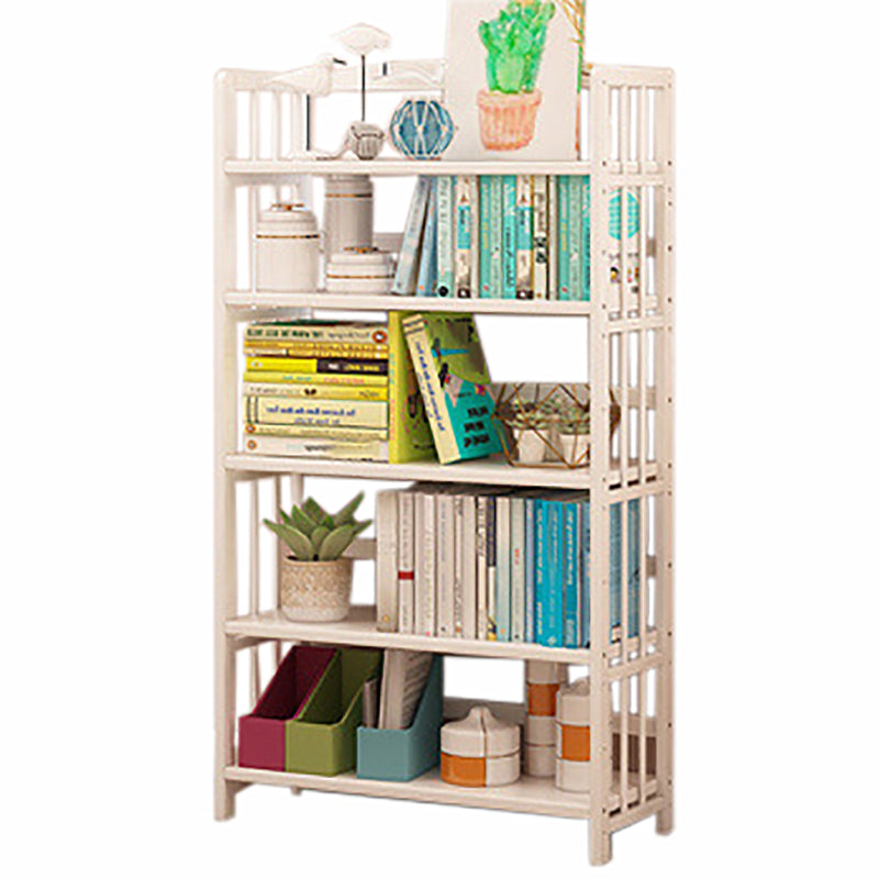 White Simple Open Back Bookshelf Adjustable Bookcase for Office