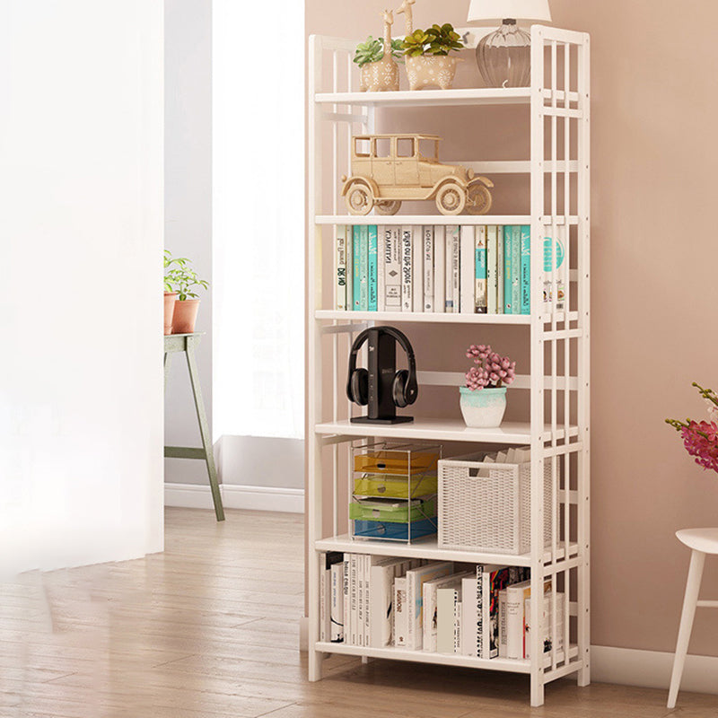 White Simple Open Back Bookshelf Adjustable Bookcase for Office