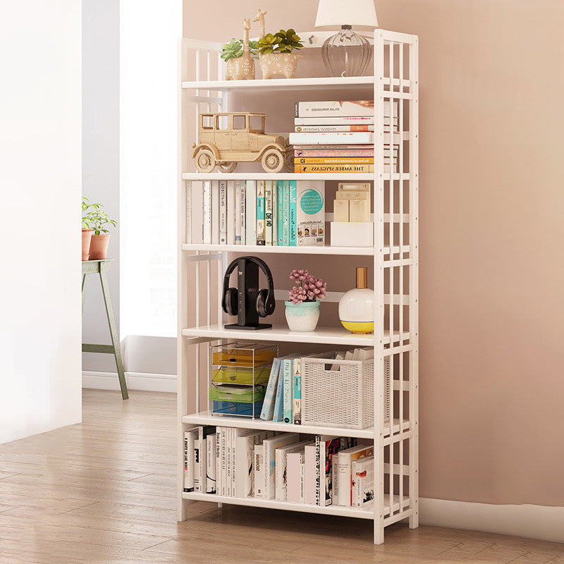 White Simple Open Back Bookshelf Adjustable Bookcase for Office