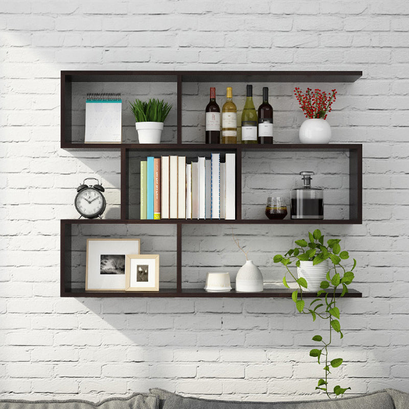 Floating Wall Mounted Shelf Bookcase Soild Wood Book Shelf for Study Room