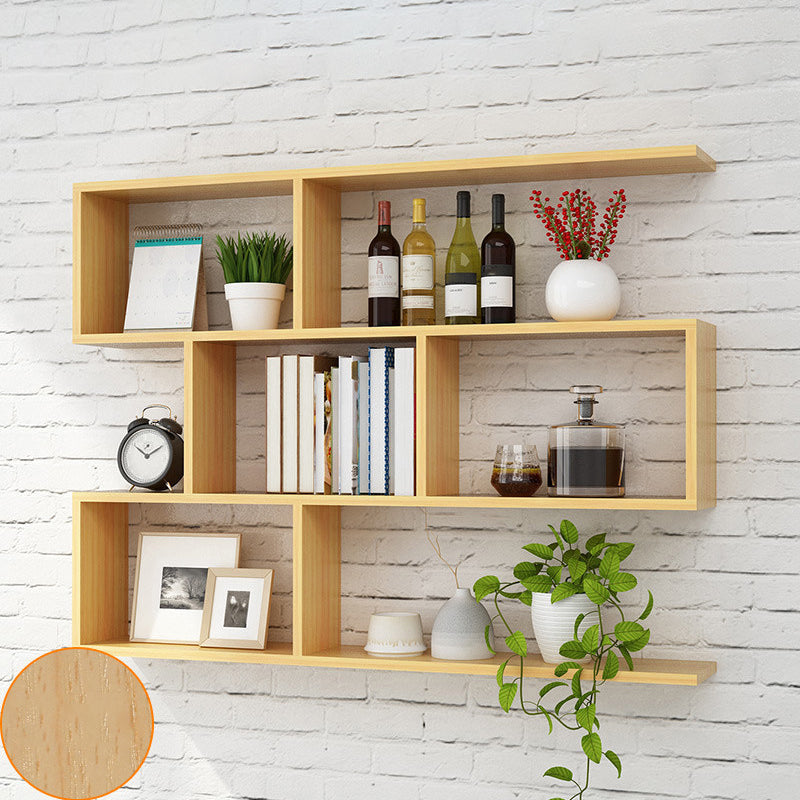 Floating Wall Mounted Shelf Bookcase Soild Wood Book Shelf for Study Room