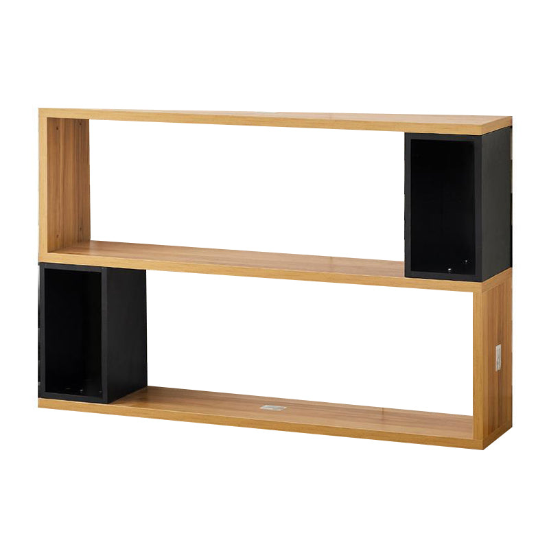 Modern geometry Bookshelf Multi Shelfs Open Back Bookcase in Natural