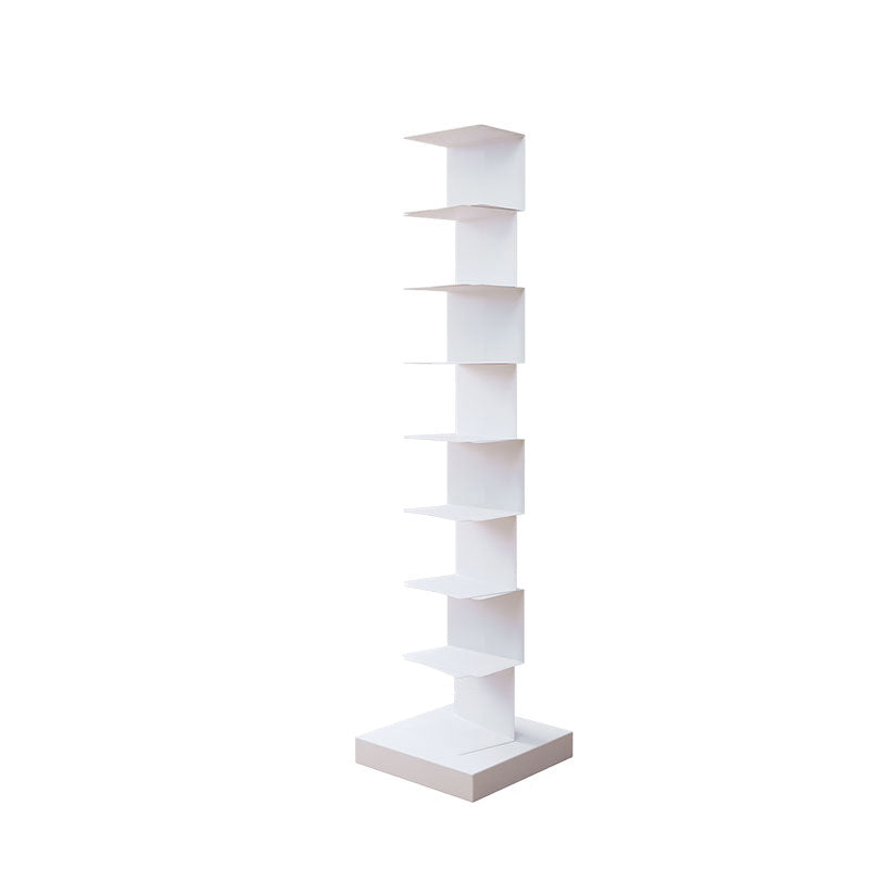 13.8" Wide Corner Shelf Bookcase Modern Metal Bookcase Multi Tiers Closed Back