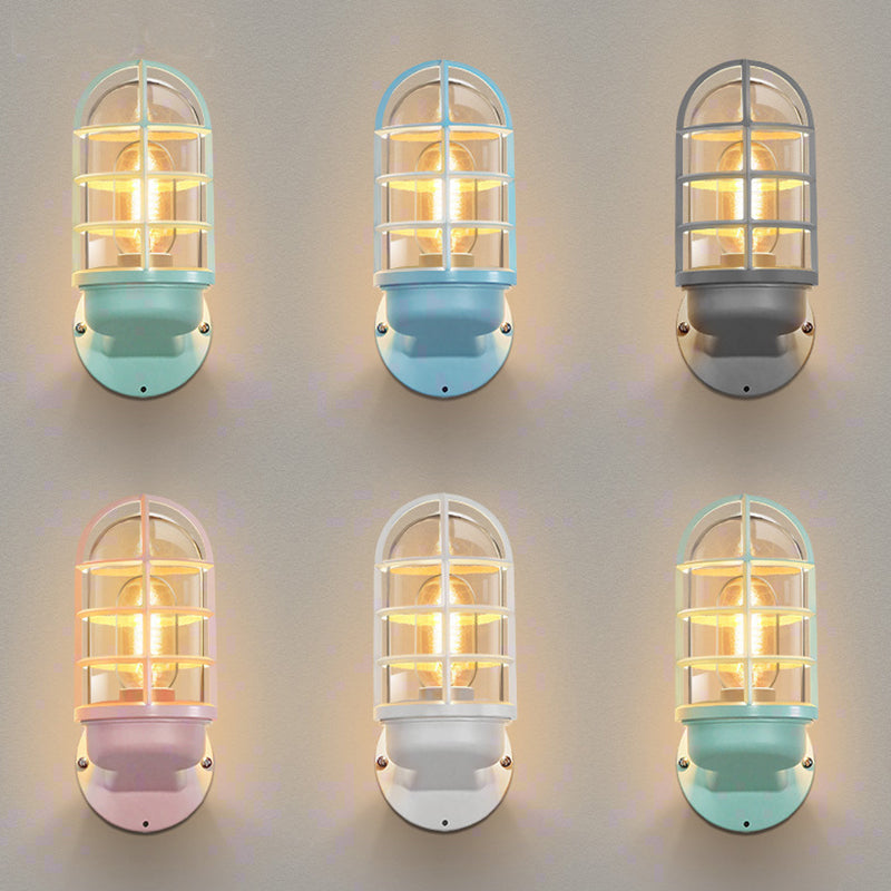 1-Light Geometric Wall Light Sconce Modern Style Metal Wall Mounted Lights