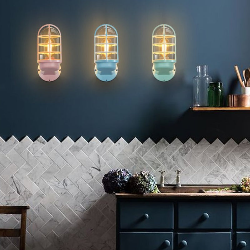 1-Light Geometric Wall Light Sconce Modern Style Metal Wall Mounted Lights