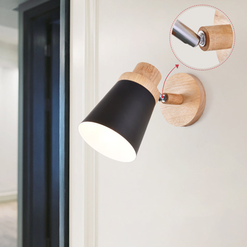 1-Light Tapered Wall Light Sconce Modern Style Metal Wall Mounted Lights